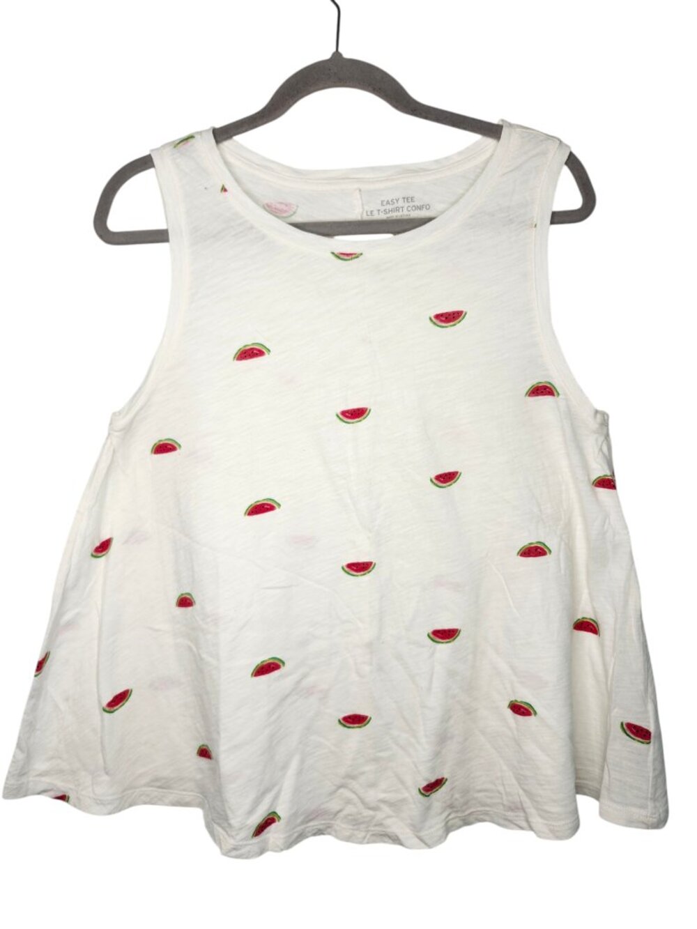 GAP Factory Easy Tee White Tank Top with Watermelons Size Large